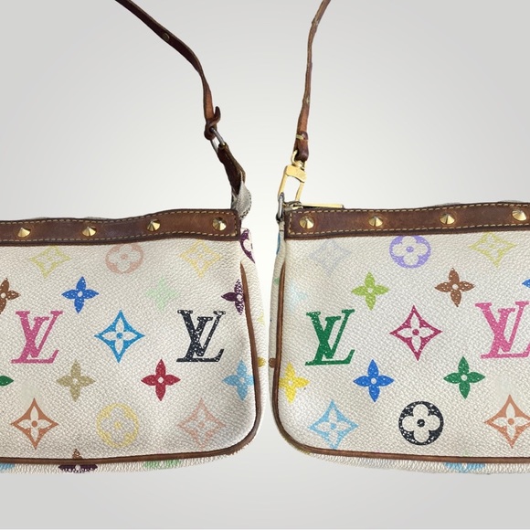 SOLD 📣 Vintage Louis Vuitton White Muliticolor Pochette Shoulder Bag - Picture 7 of 13